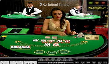 Live Casino Holdem Tische der Evolution Gaming Software