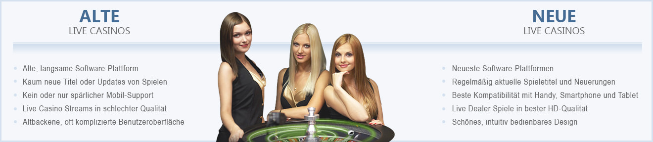 Neue gegen alte Live Casinos im Überblick